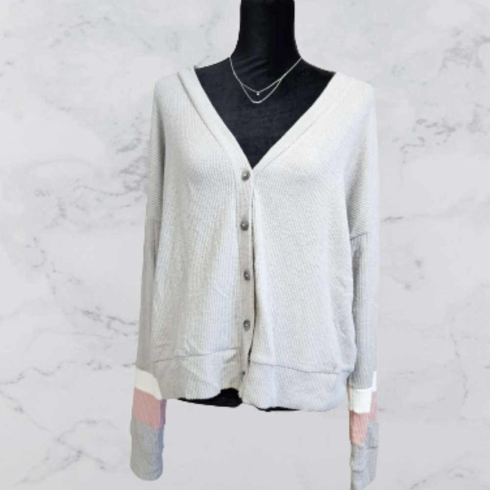 Hem & Thread women's large gray cardigan